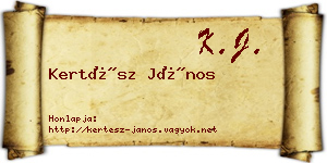 Kertész János névjegykártya
